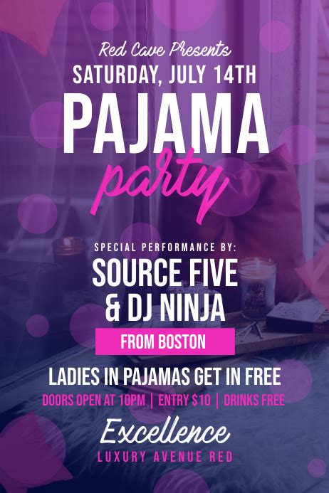 Purple Pajama Party Poster Template Postermywall