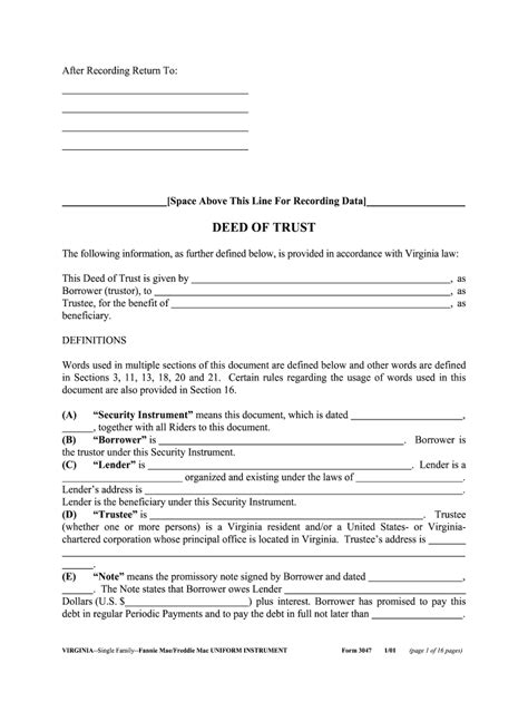 Virginia Deed Of Trust Form Fill Out And Sign Online Dochub