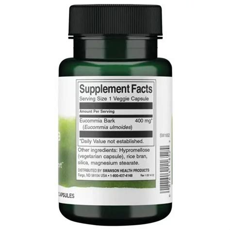 Swanson Eucommia Bark Full Spectrum Mg Veggie Capsules