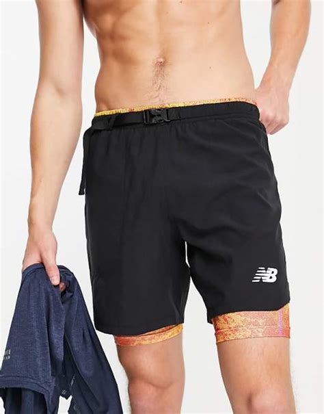 New Balance All Terrain Pantaloncini 2 In 1 Neri Con Stampa Asos