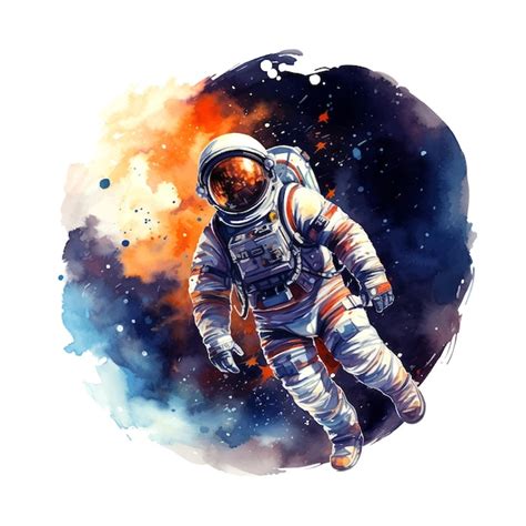 Cartoon Astronauten Aquarell F R Druckdesign Premium Vektor