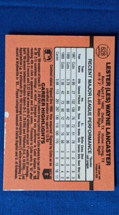 Donruss Les Lancaster Chicago Cubs C Ebay