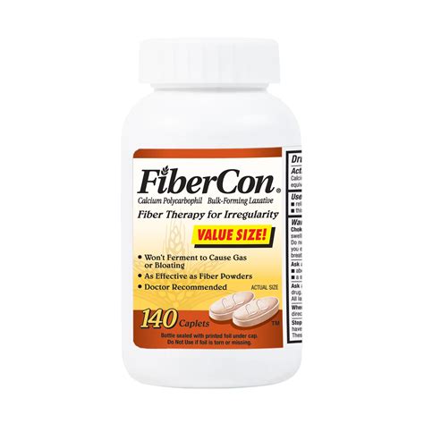 Fibercon Fiber Therapy Calcium Polycarbophil Caplets Shop Digestion