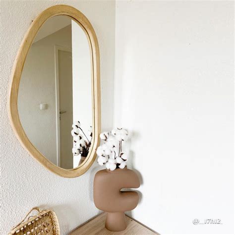 Miroir Abstrait En Bois Clair Marley Made In Meubles