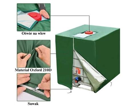 Ochronny pokrowiec z suwakiem na zbiornik na wodę Mauzer 1000l IBC