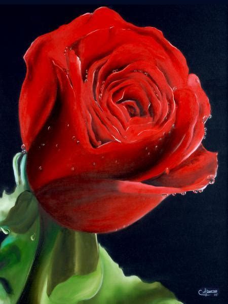 "Red Rose": Red Oil Painting (29x21) by Abarna Kamalesh | ArtZolo.com