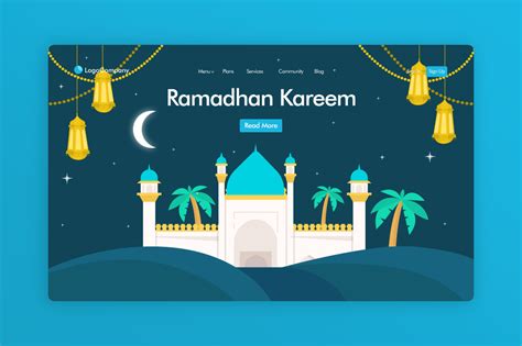 Website Illustration Ramadhan Kareem Graphic By Uppoint Design