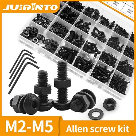 Juidinto Button Head Hex Socket Cap Screw Bolt And Nut Assortment Kit