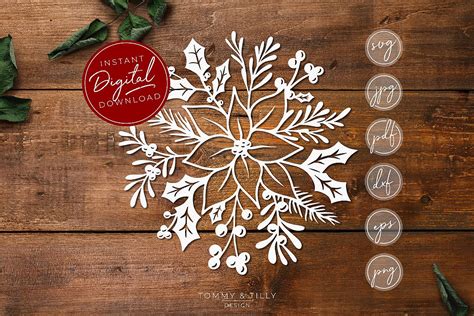 Christmas Wreath SVG EPS DXF PNG PDF Cut File