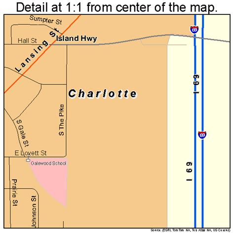 Charlotte Michigan Street Map 2614820