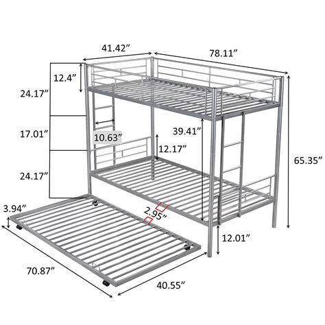 Metal Bunk Bed With Trundle Twin Over Twin Modern Bunk Beds With Slats