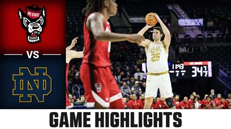 Nc State Vs Notre Dame Game Highlights 2023 24 Acc Mens Basketball