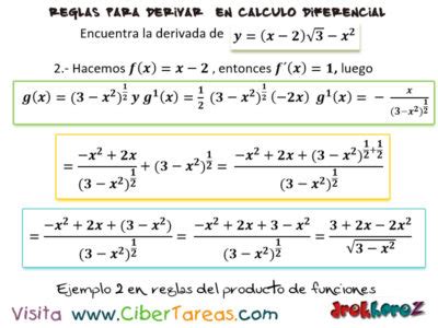 Ejemplos de la regla del producto de funciones para derivar Cálculo