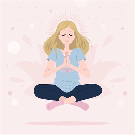 Mujer Plana Org Nica Meditando Vector Gratis