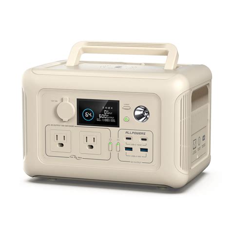 Allpowers R600 Beige 299wh 600w Portable Power Station Lifepo4 Battery