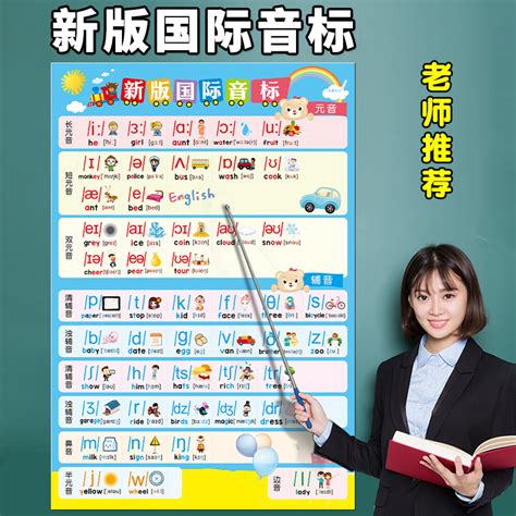 （今日10折）小学英语音标表挂图墙贴48个英文字母表国际英语音标挂图小学生—玩具挂图认知卡