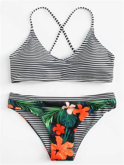 SHEIN Striped High Leg Mix And Match Bikini Set Artofit