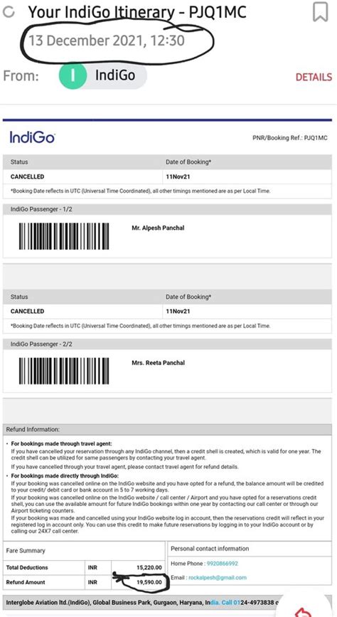 [resolved] Indigo Airlines — Indigo Ticket Cancelled And Refund Issu