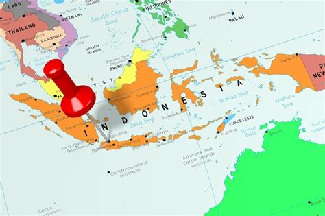 Premium Photo Indonesia Jakarta Capital City Pinned On Political Map