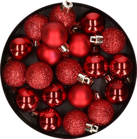 X Petites Boules De No L En Plastique Rouge Cm Mat Brillant