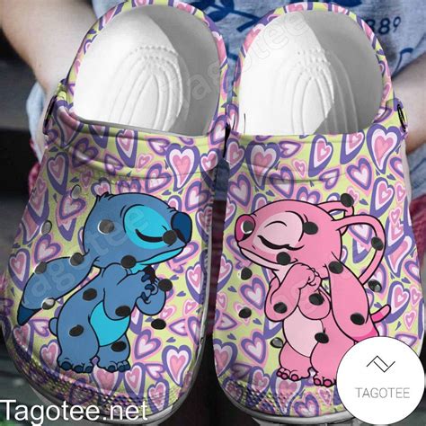 Stitch And Angel Kiss Crocs Clogs - Tagotee