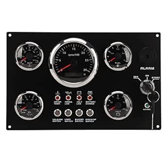 Boat Gauge Set Instrument Panel 5 Gauge Set Instrument Panel 12V 7