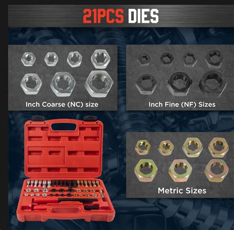 Angchun Juego de cazador de roscas Kit de reparación de roscas de 42