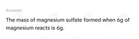 Solved The Equation Shows The Reaction Between Magnesium And Sulfuric