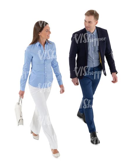 Cut Out Man And Woman Walking Seen From Above Vishopper