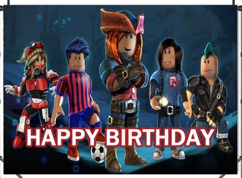 Ready Stock Roblox Theme Design 5 Happy Birthday Banner Backdrop Hobbies And Toys Stationery