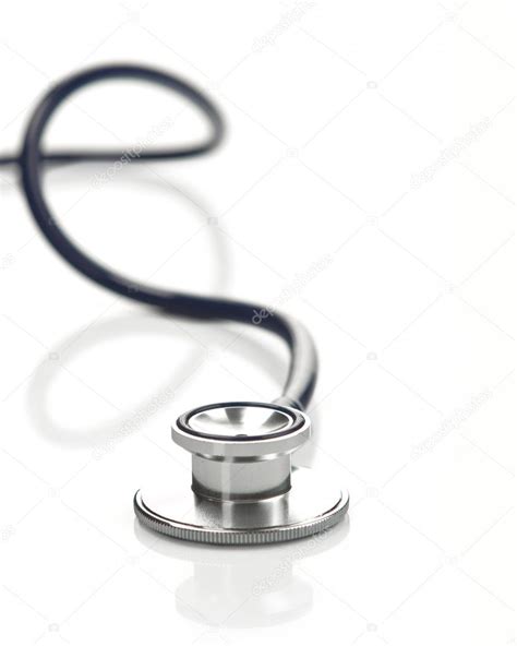 Blue stethoscope isolated in white background — Stock Photo ...