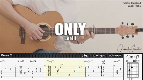 ONLY LeeHi Fingerstyle Guitar TAB Chords Lyrics YouTube