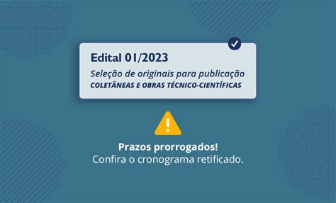 Retificação do Edital 01 2023 novos prazos divulgados