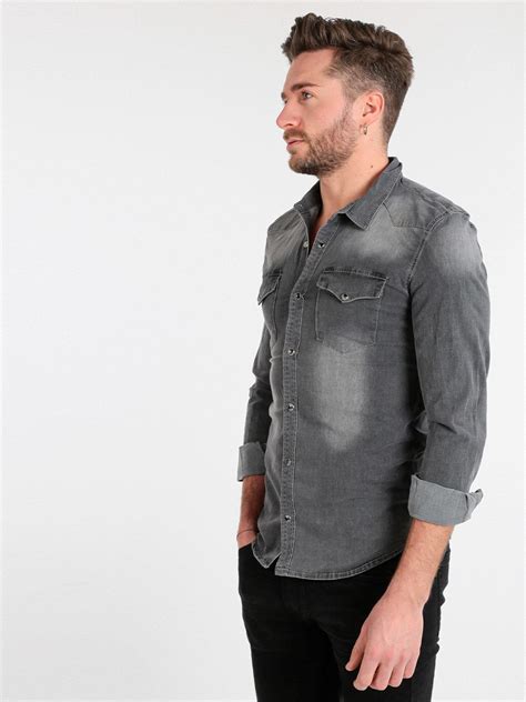 N1 Jeans Camicia In Jeans Nera Da Uomo In Offerta A 2499€ Su