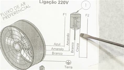 Como ligar um exaustor em tensão de 220 volts seguindo o seu esquema de