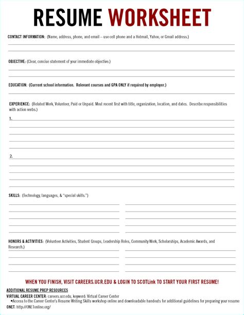 Free Printable Resume Builder