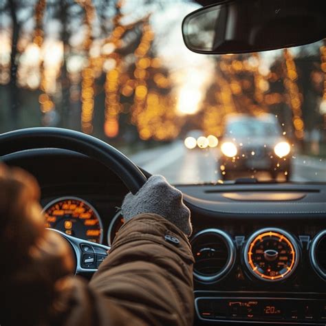 A Person Is Driving A Car With The Number 0 On The Dashboard Premium