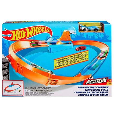 Conjunto Pista De Campeonato Carrinho Action Hot Wheels Mattel Pistas Magazine Luiza