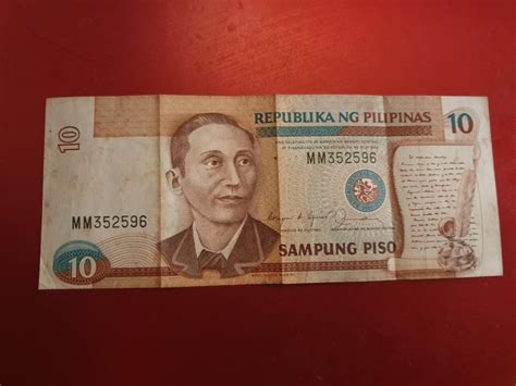 Old 10 Peso Bill, Hobbies & Toys, Memorabilia & Collectibles, Currency ...