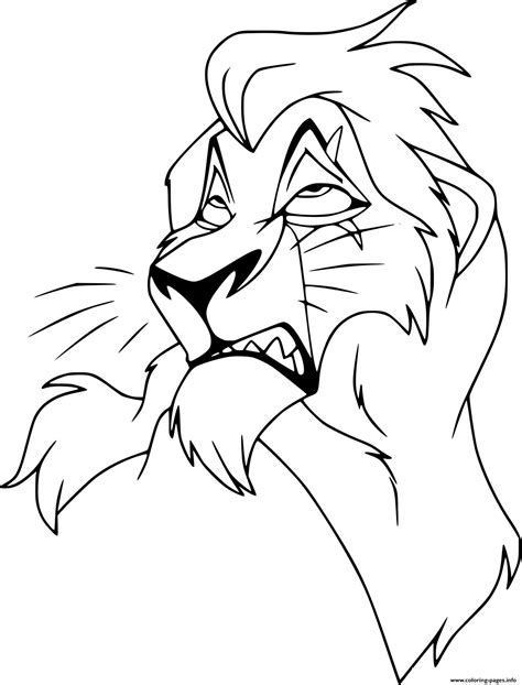 Scar Lion Coloring Page Printable