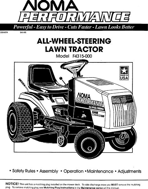 Noma Lawn Tractor Parts Schematic