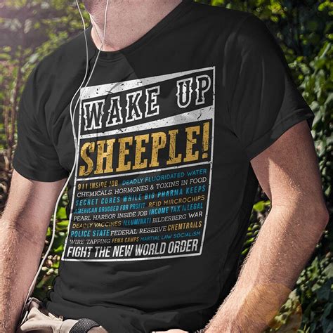 Conspiracy Theory Shirt Wake Up Sheeple Fight The New World Etsy