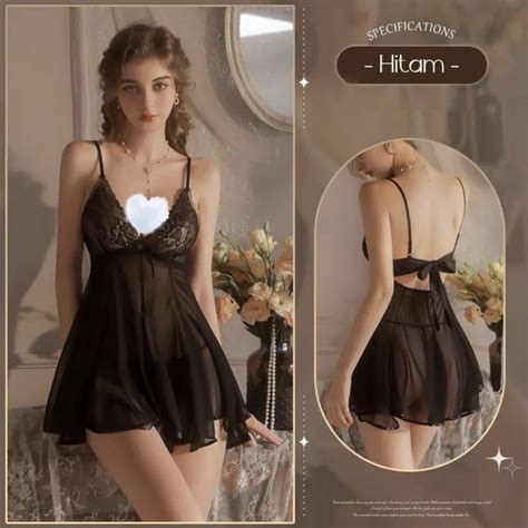 Jual Lingerie Sexy Dress Transparant Baju Tidur Wanita F75 Shopee