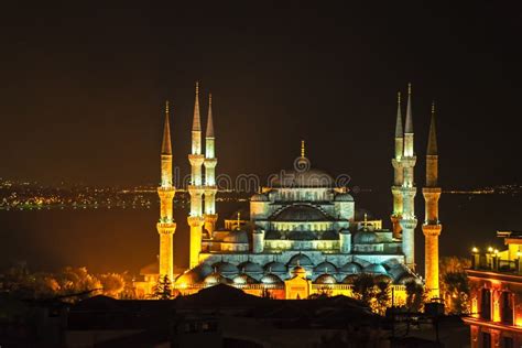 Blue Mosque Istanbul by Night Stock Photo - Image of middle, famous: 38496334