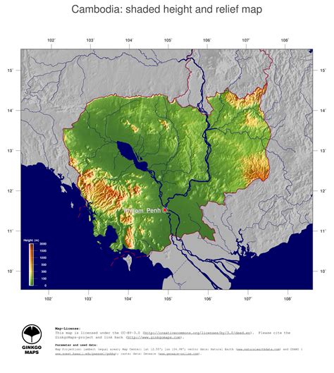 Map Cambodia Ginkgomaps Continent Asia Region Cambodia