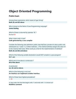 Object Oriented Programming Final Lab Exam Attempt Review 4 18 23 5