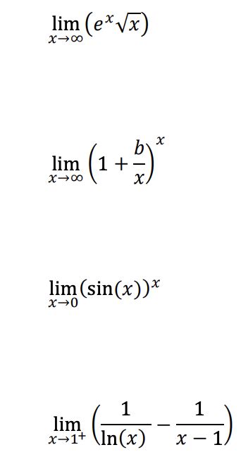 Solved Limx Exx Limx 1 Xb X Limx0 Sin X X Chegg