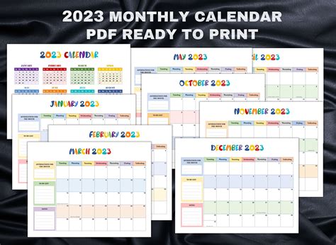 2023 Monthly Calendar for School Graphic by Beautiful Things 2023 ...