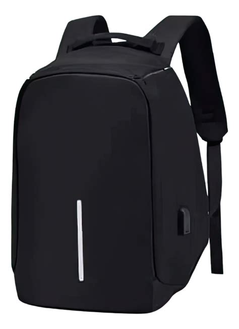 Mochila Antirrobo Impermeable Porta Notebook Usb Anticorte Color Negro