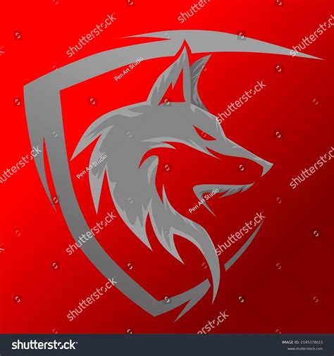 Wolf Logo Simple Gray Shadow Style Stock Vector (Royalty Free ...